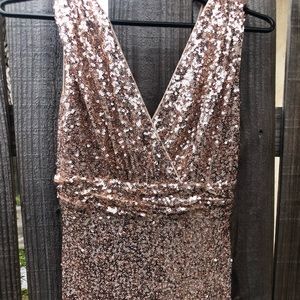 Rose gold sequin dress
